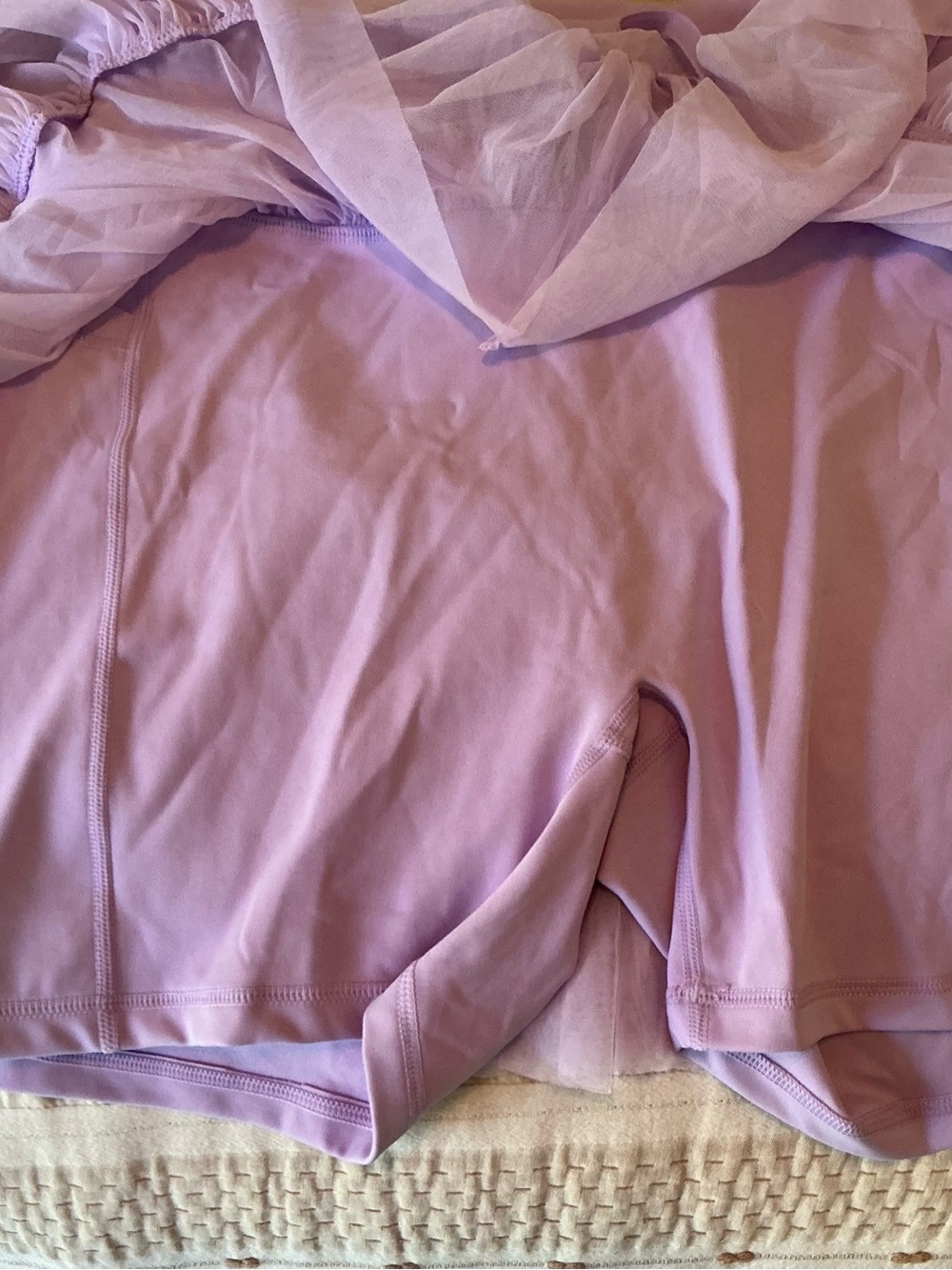 POPFLEX Lilac Tiered Tulle Skirted Shorts - Picture 2 of 3